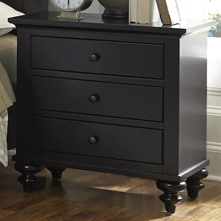 Transitional 3 Drawer Night Stand